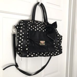 Betsey Johnson polka dot satchel purse